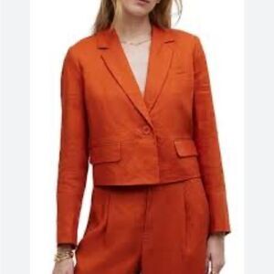 Madewell $148 Cropped Blazer 100% Linen NO903